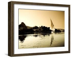 Egypt, Aswan, Felucca and Nile River-Michele Falzone-Framed Photographic Print