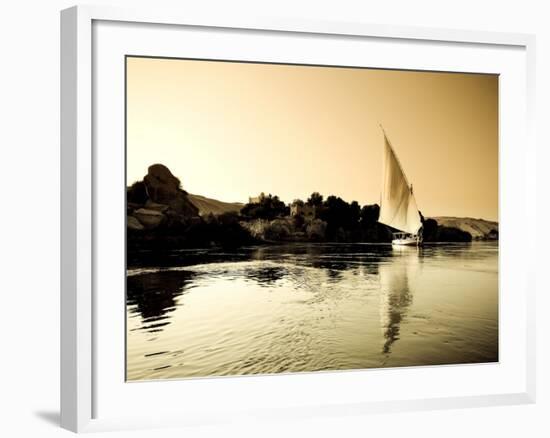 Egypt, Aswan, Felucca and Nile River-Michele Falzone-Framed Photographic Print