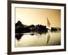 Egypt, Aswan, Felucca and Nile River-Michele Falzone-Framed Photographic Print