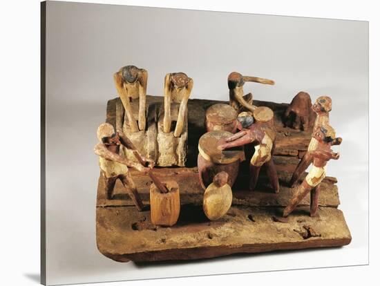 Egypt, Asyut, Bread Preparation, Wooden Model-null-Stretched Canvas