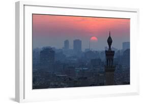 Egypt, Cairo, Al Azhar Park, Sultan Hasan Mosque, Back Light-Catharina Lux-Framed Photographic Print