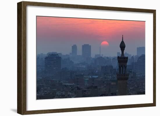 Egypt, Cairo, Al Azhar Park, Sultan Hasan Mosque, Back Light-Catharina Lux-Framed Photographic Print