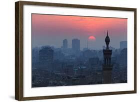 Egypt, Cairo, Al Azhar Park, Sultan Hasan Mosque, Back Light-Catharina Lux-Framed Photographic Print