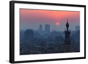 Egypt, Cairo, Al Azhar Park, Sultan Hasan Mosque, Back Light-Catharina Lux-Framed Photographic Print