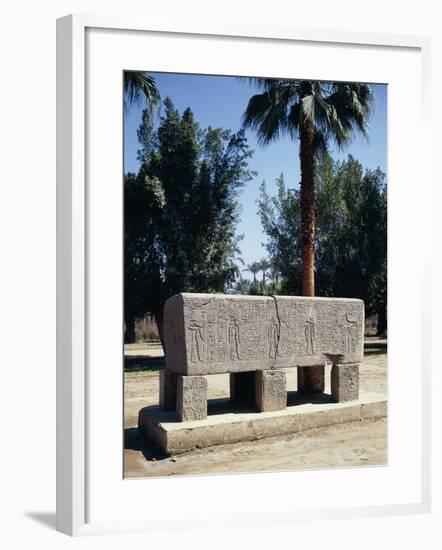 Egypt, Cairo, Ancient Memphis, Engraved Sarcophagus-null-Framed Giclee Print