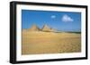 Egypt, Cairo, Ancient Memphis, Pyramids at Giza, Pyramid of Cheops, Chephren and Mykerinus-null-Framed Giclee Print