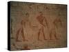 Egypt, Cairo, Ancient Memphis, Saqqara, Relief of Farmers at Work-null-Stretched Canvas