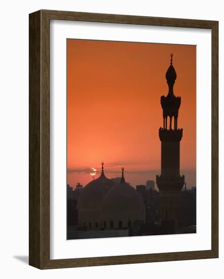 Egypt, Cairo, Islamic Quarter, Silhouette of Minarets and Mosques-Michele Falzone-Framed Photographic Print