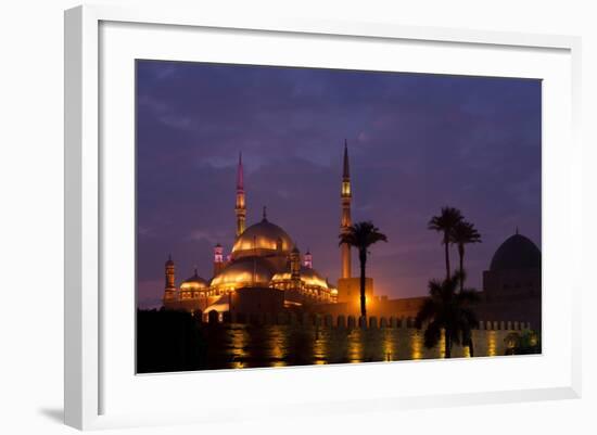 Egypt, Cairo, Landmark, Citadel with Mohamad Ali Mosque, Dusk-Catharina Lux-Framed Photographic Print