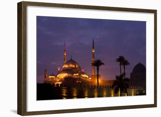 Egypt, Cairo, Landmark, Citadel with Mohamad Ali Mosque, Dusk-Catharina Lux-Framed Photographic Print