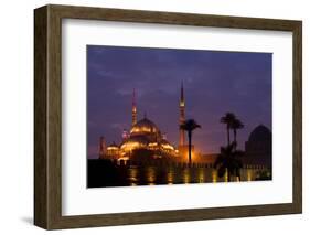 Egypt, Cairo, Landmark, Citadel with Mohamad Ali Mosque, Dusk-Catharina Lux-Framed Photographic Print