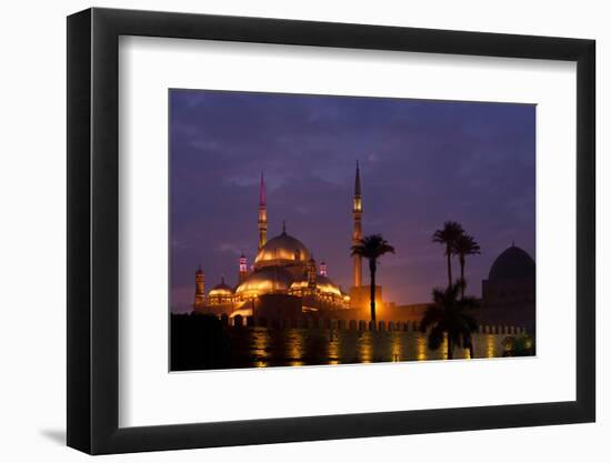 Egypt, Cairo, Landmark, Citadel with Mohamad Ali Mosque, Dusk-Catharina Lux-Framed Photographic Print