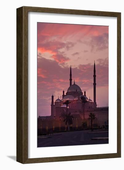 Egypt, Cairo, Landmark, Citadel with Mohamad Ali Mosque, Dusk-Catharina Lux-Framed Photographic Print