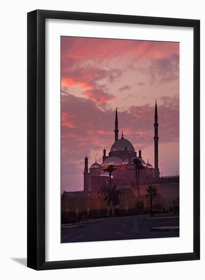 Egypt, Cairo, Landmark, Citadel with Mohamad Ali Mosque, Dusk-Catharina Lux-Framed Photographic Print