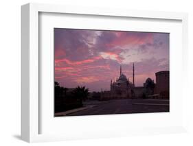 Egypt, Cairo, Landmark, Citadel with Mosque of Muhammad Ali, Dusk-Catharina Lux-Framed Photographic Print