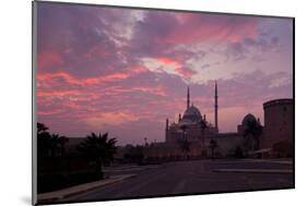 Egypt, Cairo, Landmark, Citadel with Mosque of Muhammad Ali, Dusk-Catharina Lux-Mounted Photographic Print