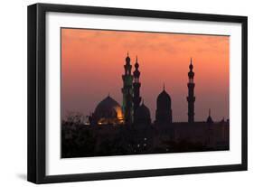 Egypt, Cairo, Mosque-Madrassa of Sultan Hassan in Backlight-Catharina Lux-Framed Photographic Print