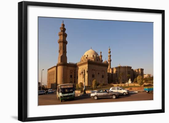 Egypt, Cairo, Mosque-Madrassa of Sultan Hassan, Traffic-Catharina Lux-Framed Photographic Print