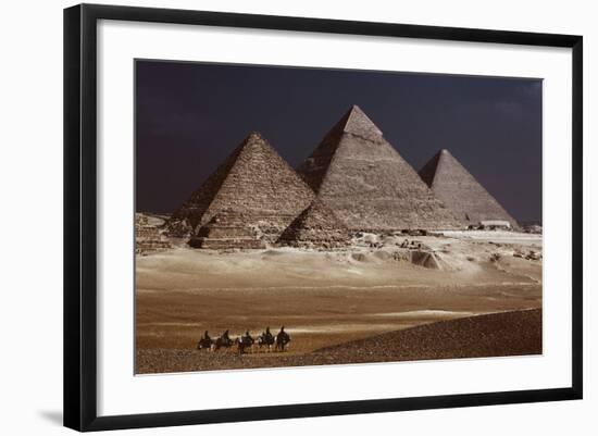 Egypt, Cairo, Pyramids of Gizeh by Night-Catharina Lux-Framed Photographic Print