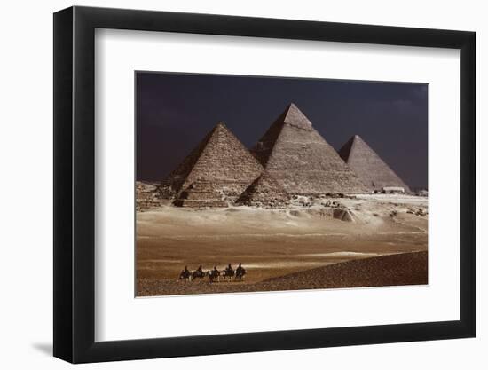 Egypt, Cairo, Pyramids of Gizeh by Night-Catharina Lux-Framed Photographic Print