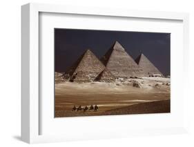 Egypt, Cairo, Pyramids of Gizeh by Night-Catharina Lux-Framed Photographic Print