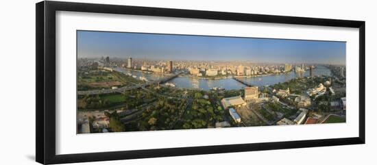 Egypt, Cairo, River Nile and City Skyline Viewed from Cairo Tower, Panoramic View-Michele Falzone-Framed Photographic Print