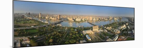 Egypt, Cairo, River Nile and City Skyline Viewed from Cairo Tower, Panoramic View-Michele Falzone-Mounted Photographic Print