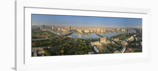 Egypt, Cairo, River Nile and City Skyline Viewed from Cairo Tower, Panoramic View-Michele Falzone-Framed Photographic Print