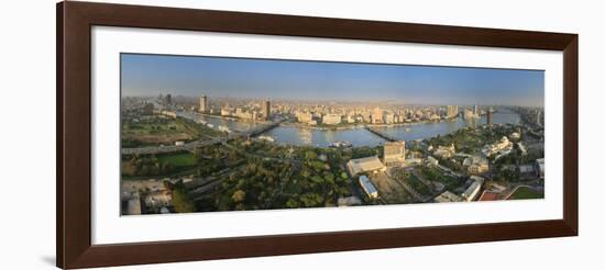 Egypt, Cairo, River Nile and City Skyline Viewed from Cairo Tower, Panoramic View-Michele Falzone-Framed Photographic Print