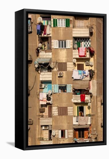 Egypt, Cairo, View from Mosque of Ibn Tulun on Old Town House-Catharina Lux-Framed Stretched Canvas