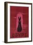 Egypt Cat with Scarab Travel Poster-null-Framed Giclee Print