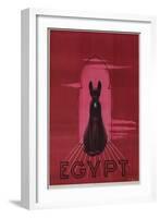 Egypt Cat with Scarab Travel Poster-null-Framed Giclee Print