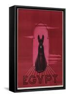 Egypt Cat with Scarab Travel Poster-null-Framed Stretched Canvas