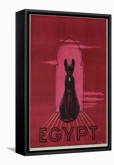 Egypt Cat with Scarab Travel Poster-null-Framed Stretched Canvas