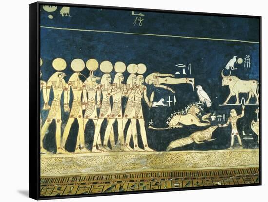 Egypt, Ceiling Mural Paintings of Symbolic Representation of Stars and Constellations-null-Framed Stretched Canvas