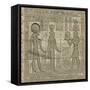 Egypt, Dandarah, Temple of Hathor, Relief of Pharaoh Offering to Gods Hathor and Horus-null-Framed Stretched Canvas