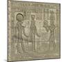 Egypt, Dandarah, Temple of Hathor, Relief of Pharaoh Offering to Gods Hathor and Horus-null-Mounted Giclee Print