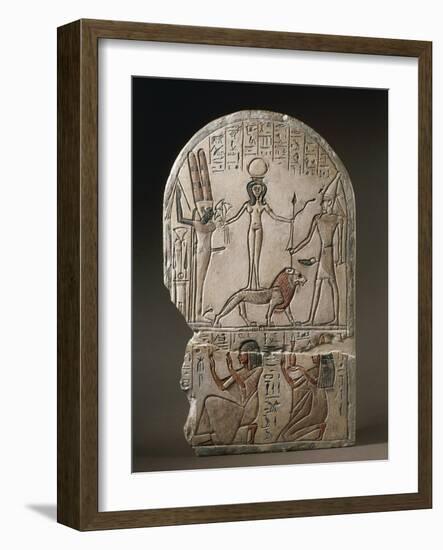 Egypt, Deir El-Medina, Stele Dedicated to the Qetesh Goddess by the Scribe Ramose-null-Framed Giclee Print