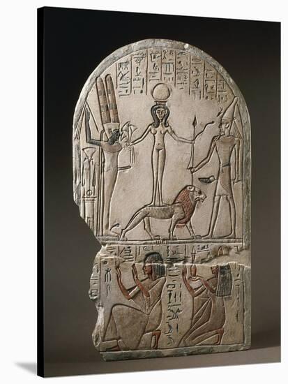 Egypt, Deir El-Medina, Stele Dedicated to the Qetesh Goddess by the Scribe Ramose-null-Stretched Canvas