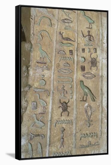 Egypt, El-Moa'Alla, Tomb of Ankhtifi, Detail: Hieroglyphs-null-Framed Stretched Canvas