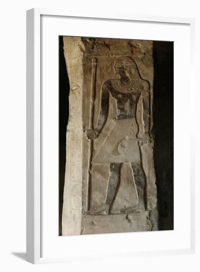 Egypt, El-Moa'Alla, Tomb of Ankhtifi, Painted Relief Depicting Pharaoh-null-Framed Giclee Print