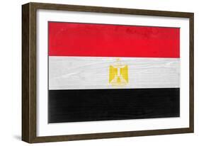 Egypt Flag Design with Wood Patterning - Flags of the World Series-Philippe Hugonnard-Framed Premium Giclee Print