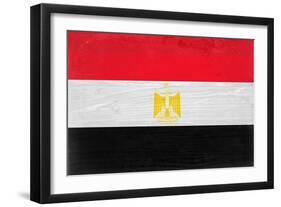 Egypt Flag Design with Wood Patterning - Flags of the World Series-Philippe Hugonnard-Framed Premium Giclee Print