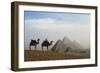 Egypt, Giza, Camel Ride and Giza Pyramid-Claudia Adams-Framed Photographic Print