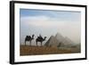 Egypt, Giza, Camel Ride and Giza Pyramid-Claudia Adams-Framed Photographic Print