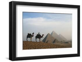 Egypt, Giza, Camel Ride and Giza Pyramid-Claudia Adams-Framed Photographic Print