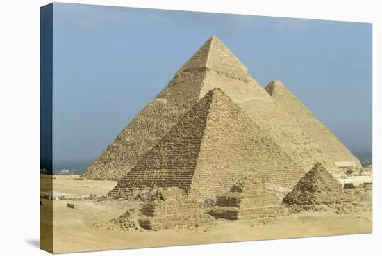 Egypt, Giza Governorate, Giza, Khufu, Khafre and Menkaure Pyramids-null-Stretched Canvas