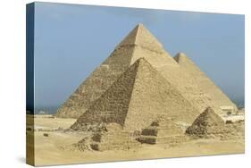 Egypt, Giza Governorate, Giza, Khufu, Khafre and Menkaure Pyramids-null-Stretched Canvas