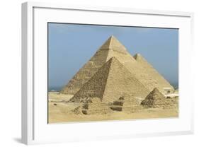 Egypt, Giza Governorate, Giza, Khufu, Khafre and Menkaure Pyramids-null-Framed Giclee Print