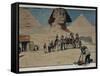 Egypt, Giza, Tourists in Front of Sphinx, 1901-null-Framed Stretched Canvas